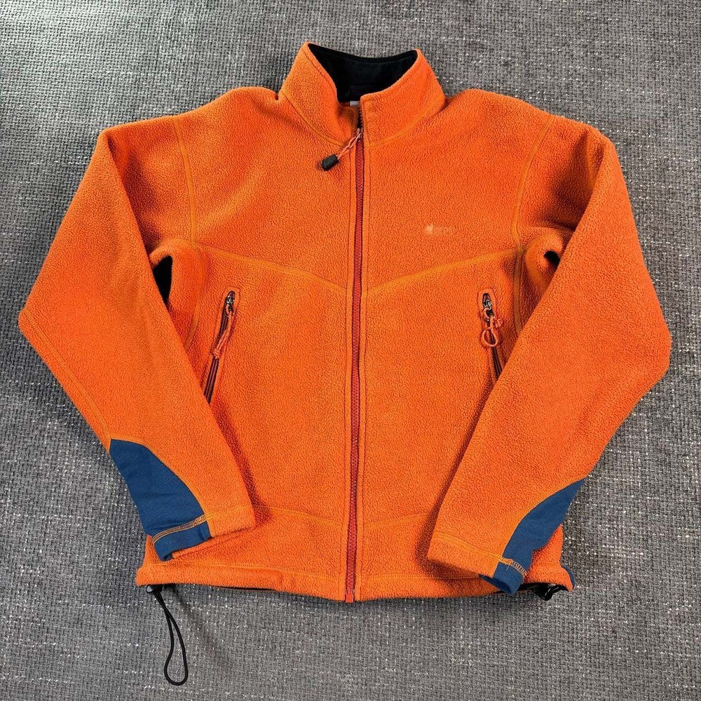 MEC Full Zip Fleece Jacket Mens Medium Orange Gorpcore Vintage Y2K Midlayer